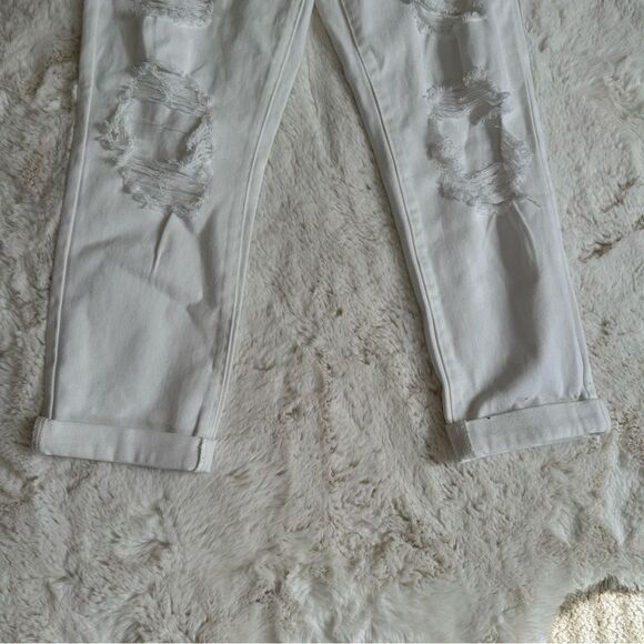 PacSun Prime Torn White Mom Jeans size 29 very distressed - Picture 7 of 14